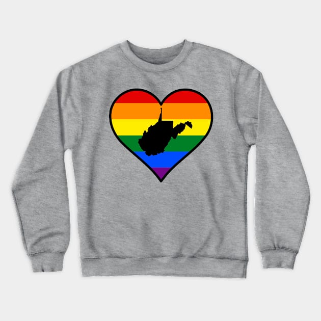 West Virginia Gay Pride Heart Crewneck Sweatshirt by fearcity